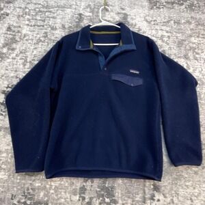 Vtg Patagonia Men S M Fleece Pullover 90s Solid Snap-T Pocket Gorpcore Retro